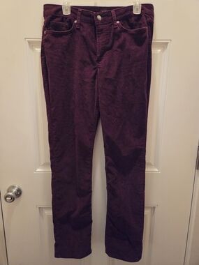 Lee Straight Leg Corduroy Pants in Deep Plum